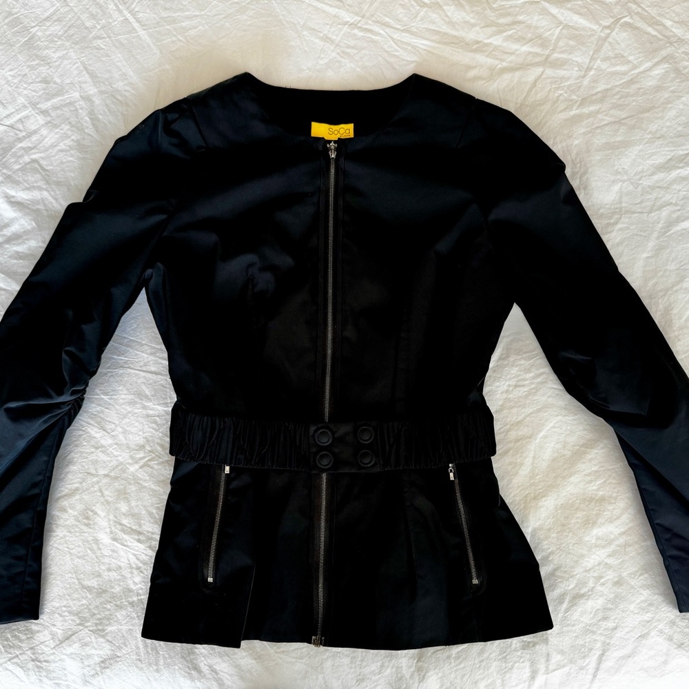 St. John Knits, Soca Jacket with belt. Size Small